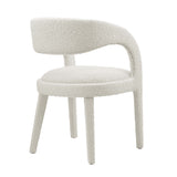 Pinnacle Boucle Upholstered Dining Chair Set of 2 by Lefancy