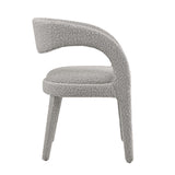 Pinnacle Boucle Upholstered Dining Chair Set of 2 by Lefancy