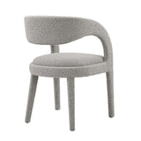 Pinnacle Boucle Upholstered Dining Chair Set of 2 by Lefancy