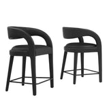 Pinnacle Vegan Leather Counter Stool Set of 2 by Lefancy