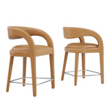 Pinnacle Vegan Leather Counter Stool Set of 2 by Lefancy