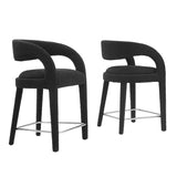 Pinnacle Boucle Upholstered Counter Stool Set of 2 by Lefancy