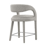 Pinnacle Boucle Upholstered Counter Stool Set of 2 by Lefancy