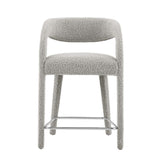 Pinnacle Boucle Upholstered Counter Stool Set of 2 by Lefancy