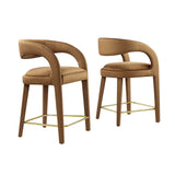 Pinnacle Performance Velvet Counter Stool Set of 2 by Lefancy