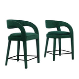 Pinnacle Performance Velvet Counter Stool Set of 2 by Lefancy