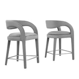 Pinnacle Performance Velvet Counter Stool Set of 2 by Lefancy