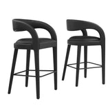 Pinnacle Vegan Leather Bar Stool Set of 2 by Lefancy