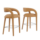 Pinnacle Vegan Leather Bar Stool Set of 2 by Lefancy