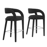 Pinnacle Boucle Upholstered Bar Stool Set of 2 by Lefancy