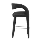 Pinnacle Boucle Upholstered Bar Stool Set of 2 by Lefancy