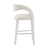 Pinnacle Boucle Upholstered Bar Stool Set of 2 by Lefancy