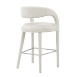 Pinnacle Boucle Upholstered Bar Stool Set of 2 by Lefancy