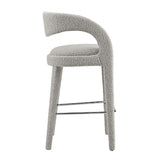 Pinnacle Boucle Upholstered Bar Stool Set of 2 by Lefancy