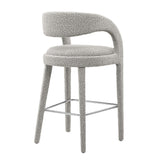 Pinnacle Boucle Upholstered Bar Stool Set of 2 by Lefancy