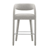 Pinnacle Boucle Upholstered Bar Stool Set of 2 by Lefancy