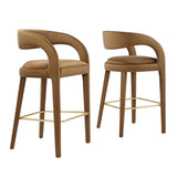 Pinnacle Performance Velvet Bar Stool Set of 2 by Lefancy