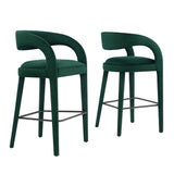 Pinnacle Performance Velvet Bar Stool Set of 2 by Lefancy