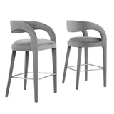 Pinnacle Performance Velvet Bar Stool Set of 2 by Lefancy