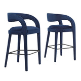 Pinnacle Performance Velvet Bar Stool Set of 2 by Lefancy