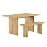 Amistad 60" Wood Dining Table and Bench Set by Lefancy