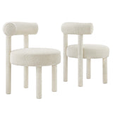 Toulouse Boucle Fabric Dining Chair Set of 2 by Lefancy