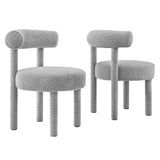 Toulouse Boucle Fabric Dining Chair Set of 2 by Lefancy