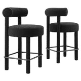 Toulouse Boucle Fabric Counter Stool Set of 2 by Lefancy