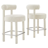 Toulouse Boucle Fabric Counter Stool Set of 2 by Lefancy