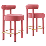 Toulouse Performance Velvet Counter Stool Set of 2 by Lefancy