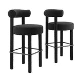 Toulouse Boucle Fabric Bar Stool Set of 2 by Lefancy