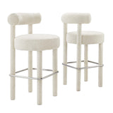 Toulouse Boucle Fabric Bar Stool Set of 2 by Lefancy