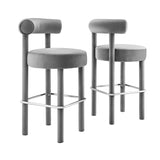 Toulouse Performance Velvet Bar Stool Set of 2 by Lefancy