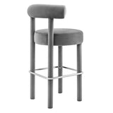 Toulouse Performance Velvet Bar Stool Set of 2 by Lefancy