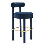 Toulouse Performance Velvet Bar Stool Set of 2 by Lefancy