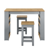 Galley 3-Piece Kitchen Island and Stool Set by Lefancy