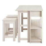 Meadowbrook 3-Piece Kitchen Island and Stool Set by Lefancy