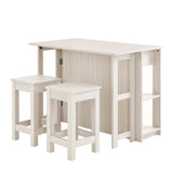 Meadowbrook 3-Piece Kitchen Island and Stool Set by Lefancy