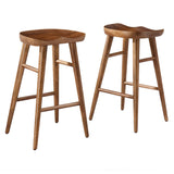 Saville Backless Wood Counter Stools Set of 2 by Lefancy