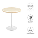 Lippa 20" Round Artificial TravertineSide Table by Lefancy