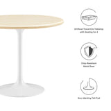 Lippa 36” Round Artificial TravertineDining Table by Lefancy