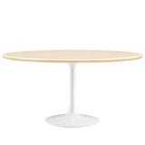 Lippa 60” Oval Artificial TravertineDining Table by Lefancy