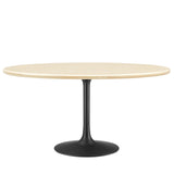 Lippa 60” Oval Artificial TravertineDining Table by Lefancy