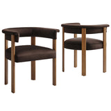 Imogen Performance Velvet Barrel Dining Chairs Set of 2 by Lefancy