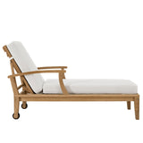 Marina Outdoor Patio Teak Single Chaise by Lefancy