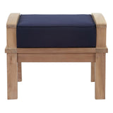 Marina Outdoor Patio Teak Ottoman by Lefancy
