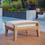 Marina Outdoor Patio Teak Ottoman by Lefancy