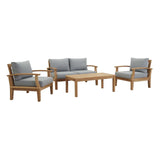 Marina 4 Piece Outdoor Patio Teak Set by Lefancy