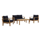 Marina 4 Piece Outdoor Patio Teak Set by Lefancy