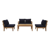 Marina 5 Piece Outdoor Patio Teak Set by Lefancy